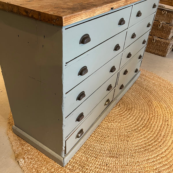Vintage Painted 10-Drawer Cabinet