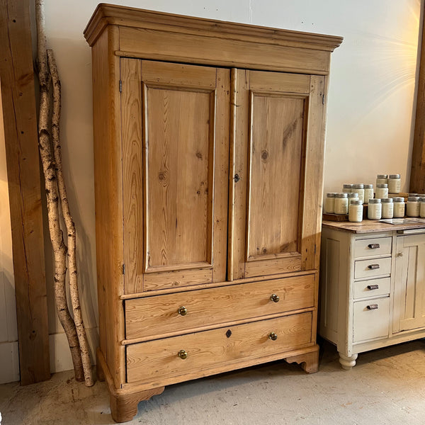 Vintage Pine Cabinet with 2 Drawers