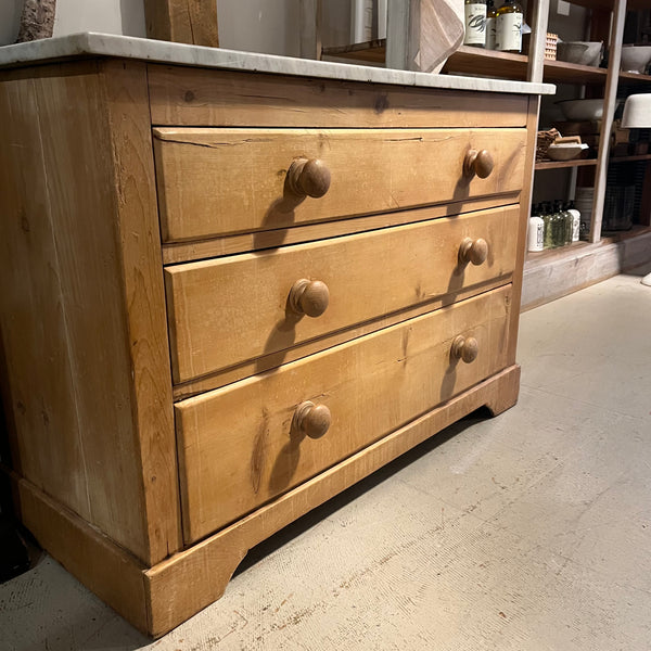 Vintage 3-Drawer Chest with Marble Top