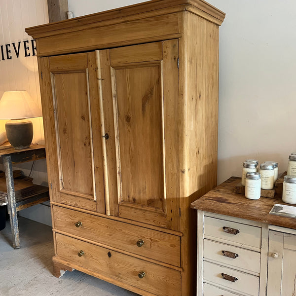 Vintage Pine Cabinet with 2 Drawers