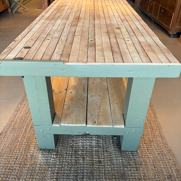 Vintage Painted Island with Lower Level