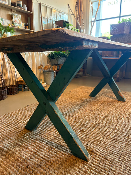 Vintage Table with Green Base