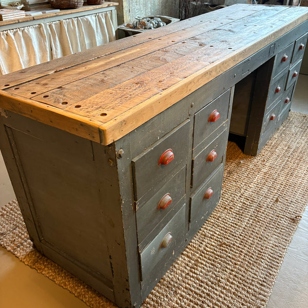 Vintage Multi-Drawer Work Table