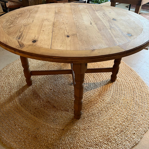 Vintage Round Pine Table