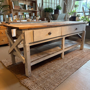 Vintage 2-Drawer Workbench