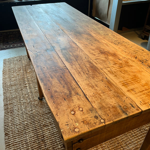 Vintage Work Table on Casters