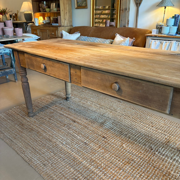 Antique 2-Drawer Pine Table