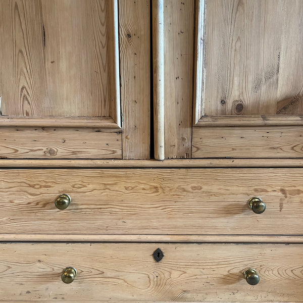 Vintage Pine Cabinet with 2 Drawers