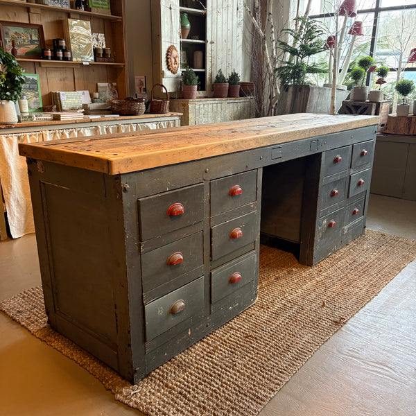 Vintage Multi-Drawer Work Table