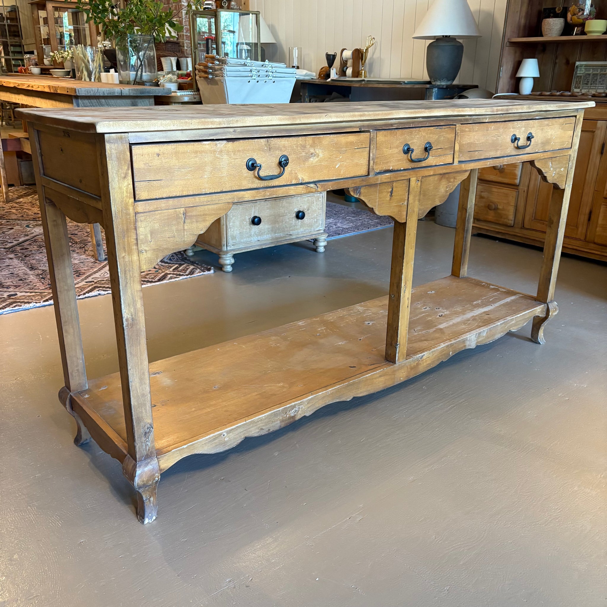 3-Drawer Pine Table