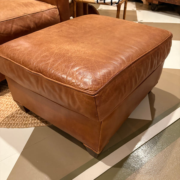 Leather Chair with Ottoman