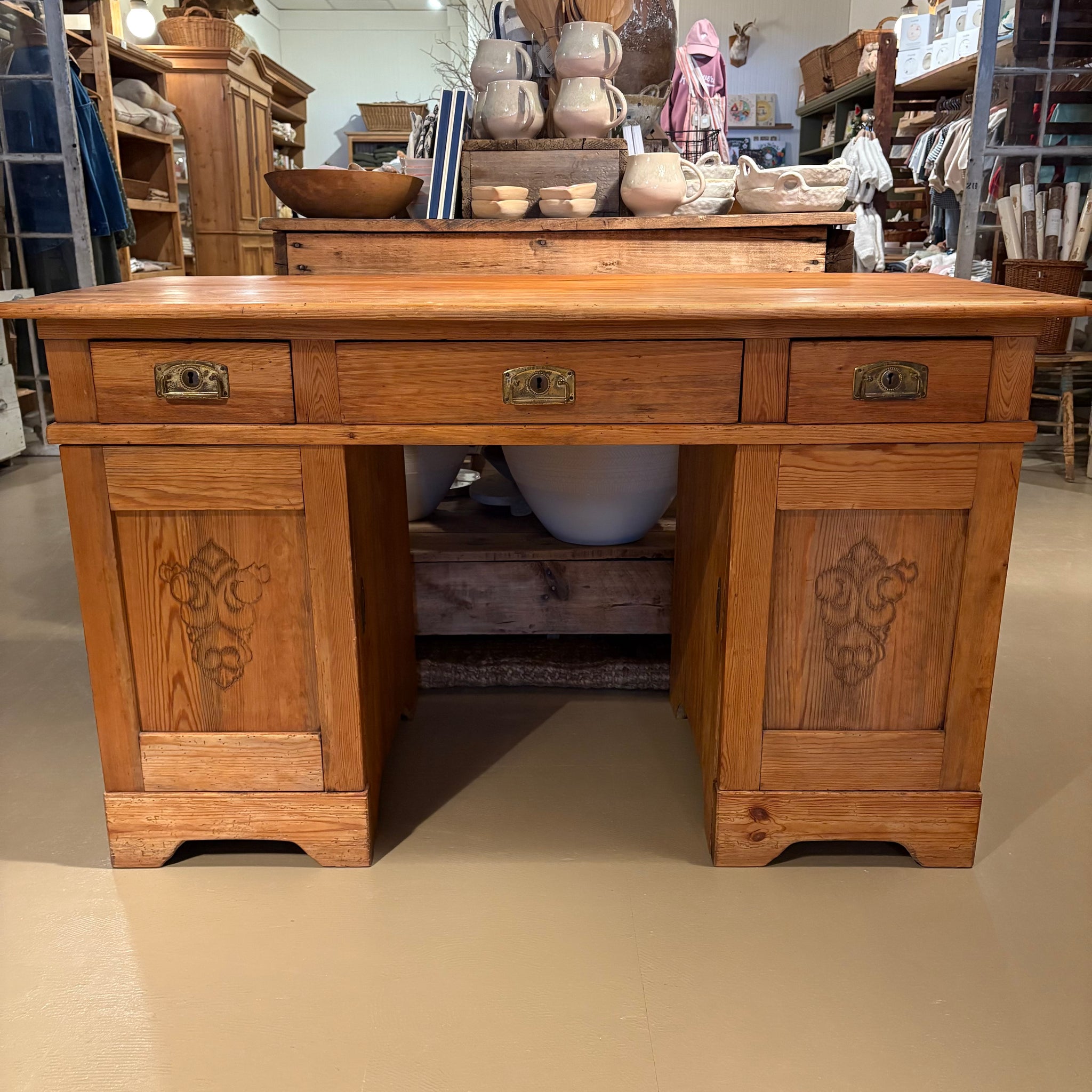 Antique Scandinavian Pine Desk – Vintage Retriever