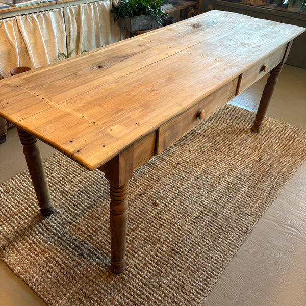 Antique 2-Drawer Pine Table