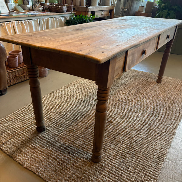 Antique 2-Drawer Pine Table