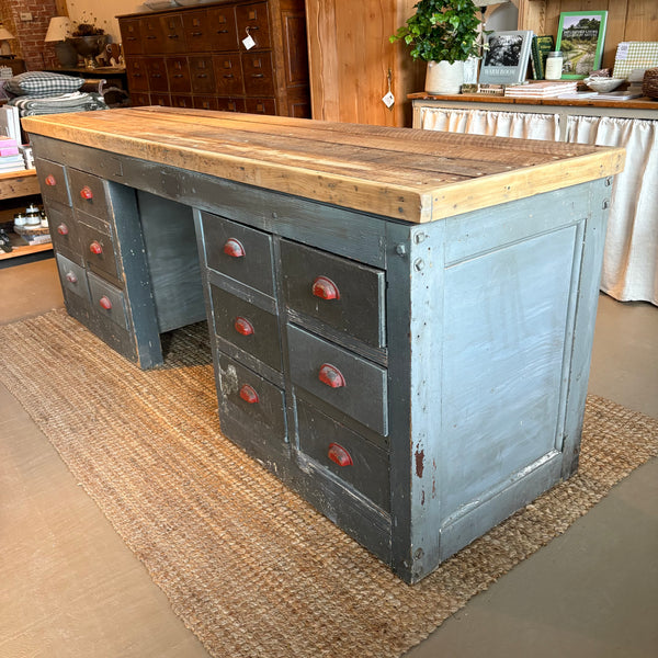 Vintage Multi-Drawer Work Table