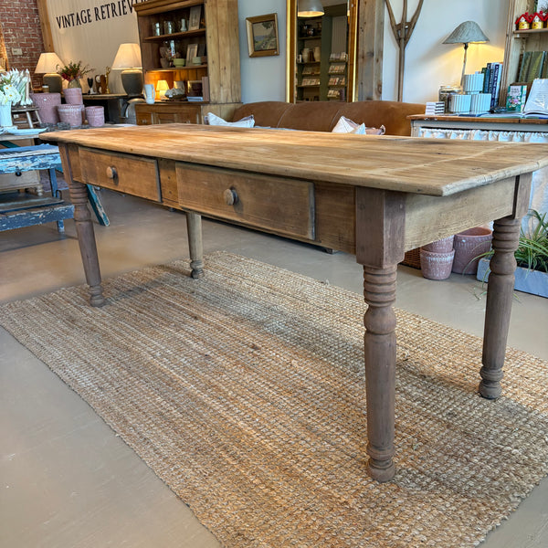 Antique 2-Drawer Pine Table