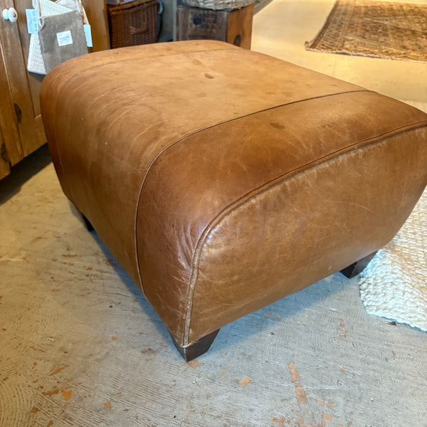 Leather Chair and Ottoman