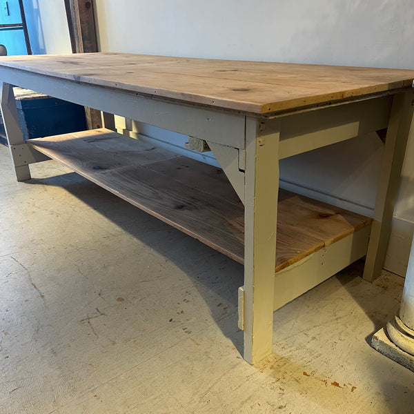 Vintage Factory Table With Lower Level