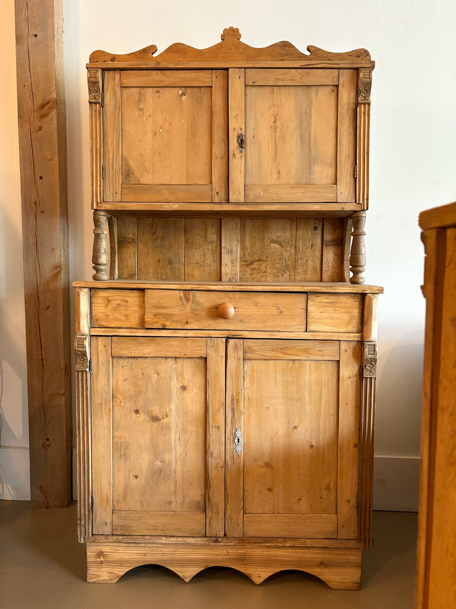 Antique Pine Hutch