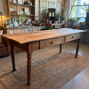 Antique 2-Drawer Pine Table