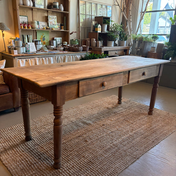 Antique 2-Drawer Pine Table
