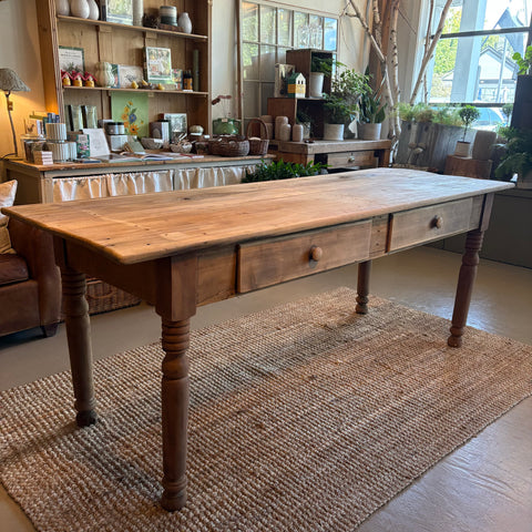 Antique 2-Drawer Pine Table
