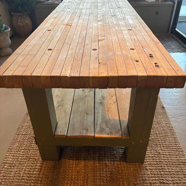 Vintage Painted Island with Lower Level