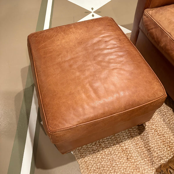 Leather Chair with Ottoman