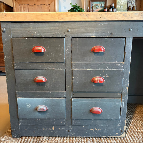 Vintage Multi-Drawer Work Table