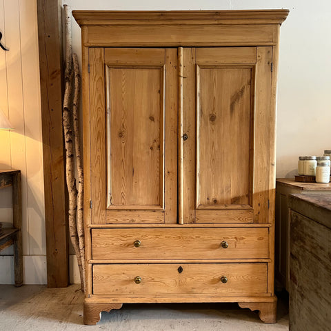 Vintage Pine Cabinet with 2 Drawers