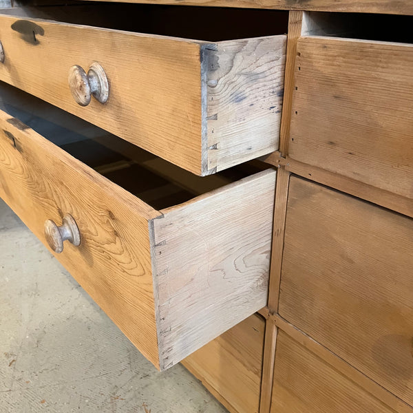 Vintage Pine 2-Piece Shelving with Drawers