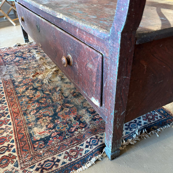 Antique Bench with Drawer