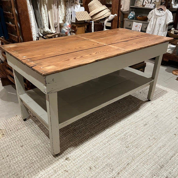 Vintage Worktable on Casters