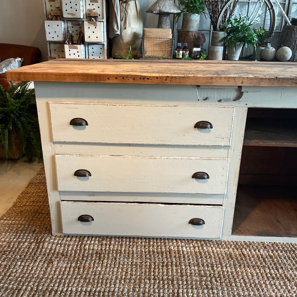 Vintage Painted 3-Drawer Workstation