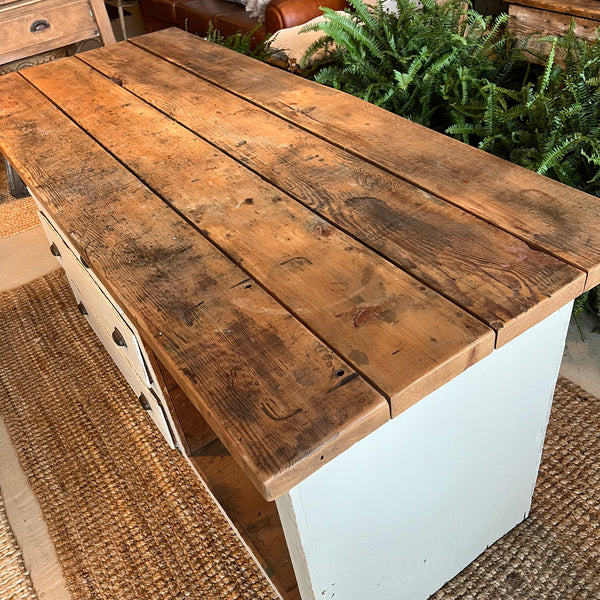 Vintage Painted 3-Drawer Workstation