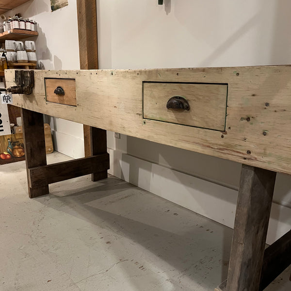 Vintage Workbench with 2 Drawers