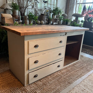 Vintage Painted 3-Drawer Workstation
