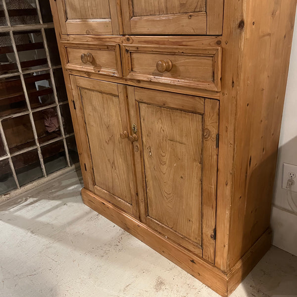 Vintage Pine Cabinet with Scalloped Shelves