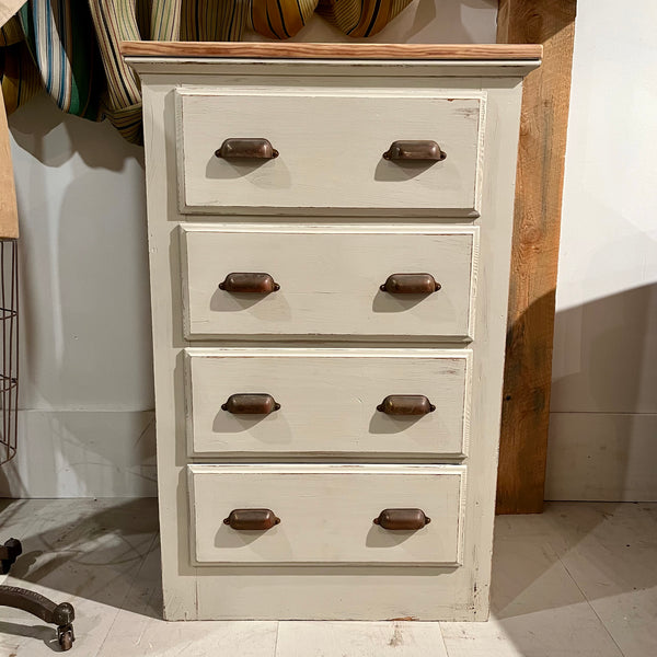 Vintage Painted 4-Drawer Beadboard Chest