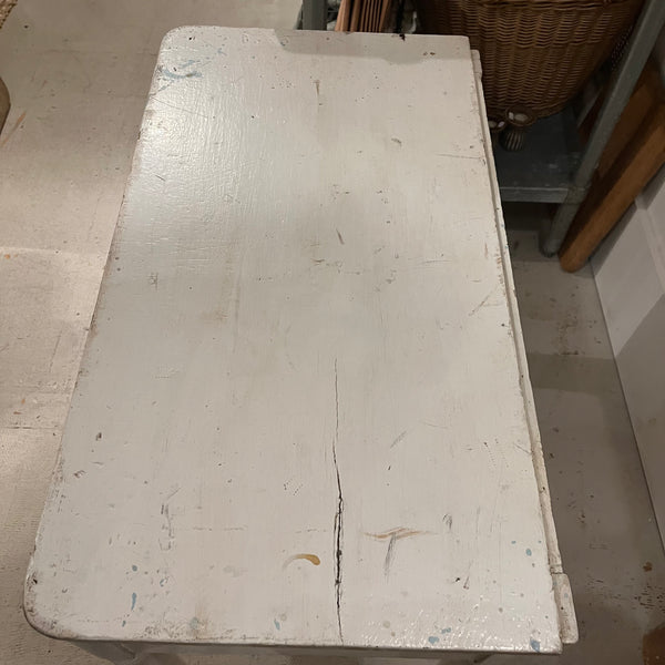 Vintage Small White Table with Drawer