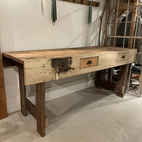 Vintage Workbench with 2 Drawers