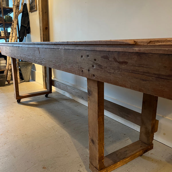 Vintage Work Table on Casters