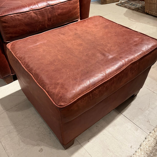 Leather Chair and Ottoman