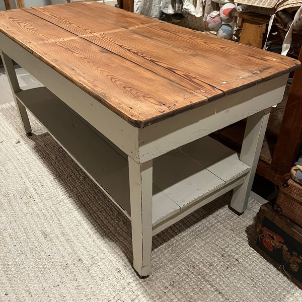 Vintage Worktable on Casters