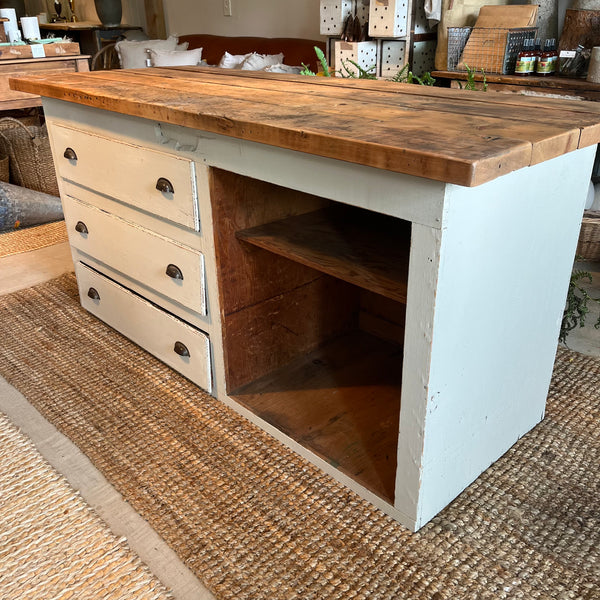Vintage Painted 3-Drawer Workstation