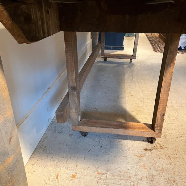 Vintage Work Table on Casters