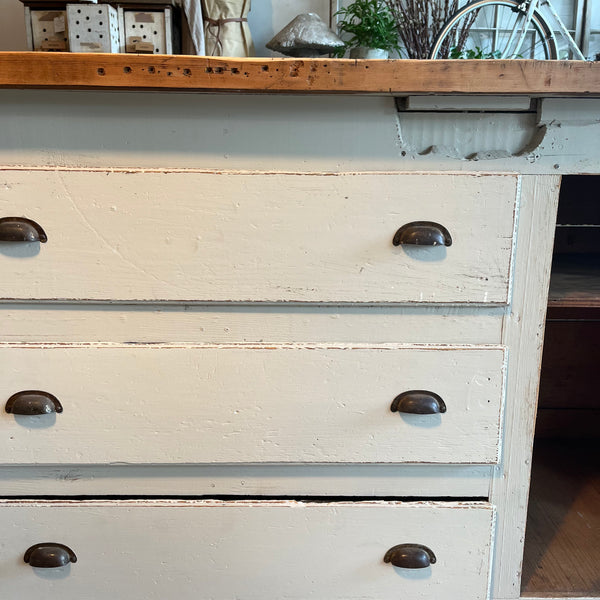 Vintage Painted 3-Drawer Workstation