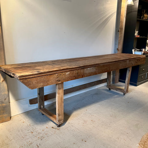 Vintage Work Table on Casters