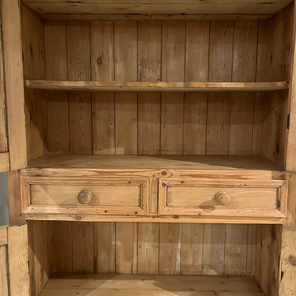 Vintage Pine Cabinet with Scalloped Shelves