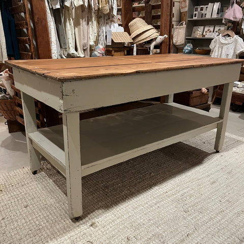 Vintage Worktable on Casters